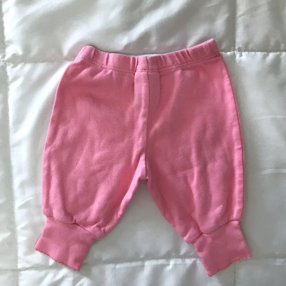 Carters and Faded Glory Pink Jogger Pants Bundle Infant Girl 0-3 mos